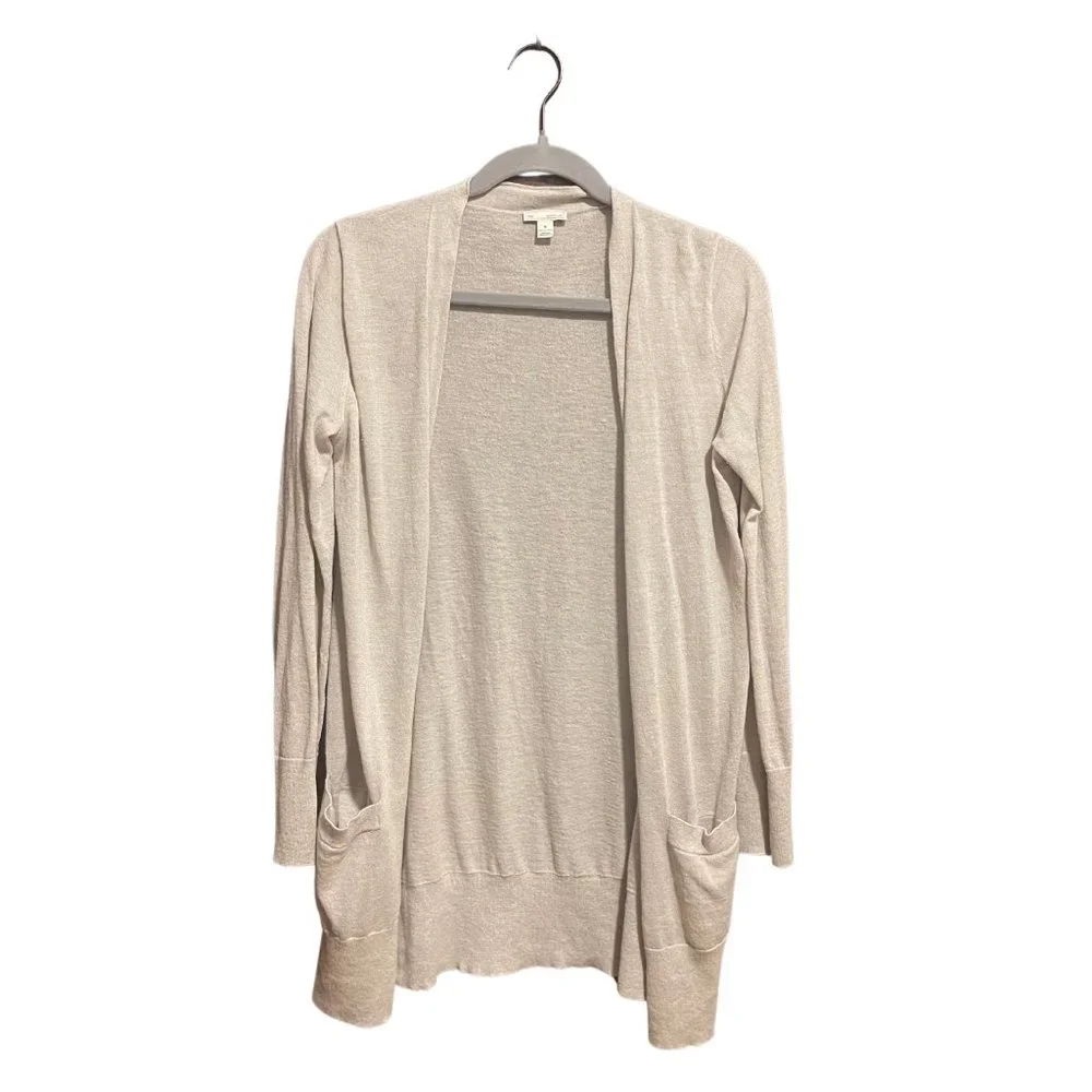 GAP Linen Blend V-Neck Long Cardigan in Clay - Picture 5 of 9